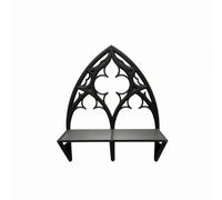 NonMiFyR Estante de Pared Ventana Diseño Arquitectónico Gótico Repisa Curva sobre Estructura Ornamental en Plástico Resistente Adecuada para Ambientar Recibidor Dormitorio Sala de Estar, Negro