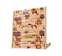 NonMiFyR Estantería de Madera para Libros Infantiles, Estantería de Tela con Múltiples Niveles, Estantería para Libros Infantiles para Jardín de Infancia, 75x30x80CM Animales