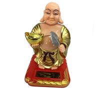 NonMiFyR Estatua de Buda, Adorno Solar para Salpicadero, Escultura Vibratoria, para El Coche, Ideal para Regalar, Decoración del Hogar, Esc