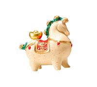 NonMiFyR Estatua de Caballo Escultura Figurina Caballo Cerámica Diseño Animal Estilo Único Adecuada para Hogar Escritorio Decoración Regalo, Buena Suerte, Individual