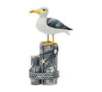 NonMiFyR Figura de Gaviota de Madera, Adorno único, Decoración Náutica de Playa para Dormitorio, Baño, Estante, Escritorio.