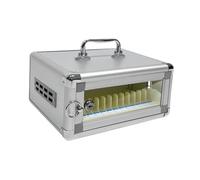 NonMiFyR Gabinete de almacenamiento para teléfono con asa y cerradura de seguridad Caja de almacenamiento para teléfono móvil, 12 Ranuras