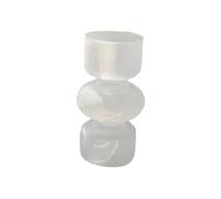 NonMiFyR Jarrón de Cristal, Jarrón Decorativo, Adorno único, Jarrón Nórdico Moderno para Mesa, Soporte para de Flores, Decoración de Bodas Y Escritorio, pequeño Blanco, Individual