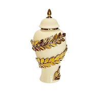 NonMiFyR Jarrón de Jengibre Porcelánico con Tapa Caja Organizadora Decorativa Estilo Chino Recipiente Floral Multifuncional Vaso para Té y Dulces Adecuado, 17cmx17cmx30cm