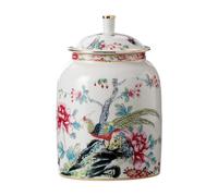 NonMiFyR Jarrón de para Té, Centro de Mesa, Tarro de Tipo, Tarro de Almacenamiento de Alimentos para Mesa, Escritorio O Rincón, Flores Y Pájaros, Individual