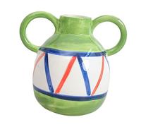 NonMiFyR Jarrón Decorativo de Cerámica, Jarrón Abstracto Minimalista, Arreglo Floral para Entrada de Oficina, Centro de Mesa de Jardín, Fiesta, Verde, Individual