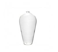 NonMiFyR Jarrón Transparente de Vidrio con Diseño de Cuerpo Estrecho y Redondeado Superficie Brillante y Versátil para Centros de, Transparente, Botella De Agua Bendita 玉净瓶