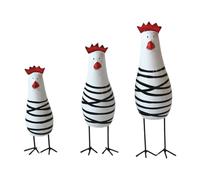NonMiFyR Juego de 3 Esculturas de Animales de Gallinas Decorativas, Estatuas de Granja, Figuras para Estantería, Decoración de Boda Y Pascua.