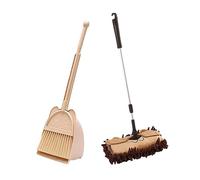 NonMiFyR Juego de Escoba Y Recogedor para Niños Mop Kids, Regalos de Limpieza del Hogar, Mini Escoba Y Recogedor para Niños, Juego Pequeño de Escoba Y Recogedo, Beige, Individual