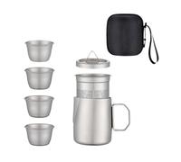 NonMiFyR Juego de Té de Titanio, Tetera Kung Fu China Ligera con Tazas de Té, Tetera de Viaje para Mochileros, Hogar, Oficina, Camping, Picnic