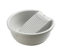 NonMiFyR Lavabo para Lavar Ropa a Mano, Barreño con Tabla de Lavar, Barreño Plastico, Cubos de Fregar, Diseño Integrado de Doble Función, PP Resistente a Altas Temperaturas, Antideslizante, Gris