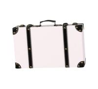 NonMiFyR Maleta Antigua, Cofre de Madera, decoración del hogar, Cajas de Maleta de Cuero PU, Cofre Decorativo, Estuche de Equipaje para cumpleaños, hogar, Blanco