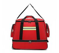 NonMiFyR Maletín de Respuesta de Emergencia Carro de Incendios Bolsa con Ruedas Maleta Rodante Trolley con Compartimentos Interior Estructurado Bolsillos, Array, Rojo