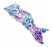 NonMiFyR Manta Sirena Niña Manta Flannel Saco de Dormir Suave Cobija Acogedora Dormir Diseño Cola Adecuada para Fiestas de Cumpleaños Decoración Habitación Lectura Película, Azul+Púrpura 2, 120-60cm