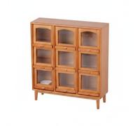 NonMiFyR Miniatura Armario de Almacenamiento con Diseño Decorativo Minimalista y Secciones Hechas en Madera para Organizar Figuras Pequeñas y Accesorios