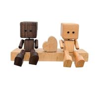 NonMiFyR Muñeco para Tablero de Auto Adorno Escultórico Pareja Ornamento Madera Muñeco Decorativo Material Madera Sólida Adecuado para Decoración, Style a
