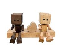 NonMiFyR Muñeco para Tablero de Auto Adorno Escultórico Pareja Ornamento Madera Muñeco Decorativo Material Madera Sólida Adecuado para Decoración, Style B