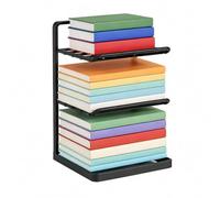 NonMiFyR Organizador de Libros Estantería Decorativa Librero de Escritorio Estante Multiuso decuado para Decoración Hogar Oficinas Pequeñas Áreas Compartidas, Negro