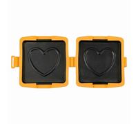 NonMiFyR Paniniereisen Parrilla Antiadherente Manual Estructura de Metal y Silicona Portátil y Rápida de Usar Adecuado para Meriendas Familiares y Cocina Compacta, Naranja, Conexión, Corazón