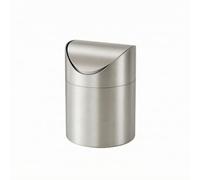 NonMiFyR Papelera Acero Inoxidable con Tapa Abatible Compacta Cubo Cilíndrico 1,5 L Versátil Cubo con Tapa Abatible para Oficina