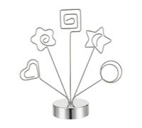 NonMiFyR para Tarjetas, Soporte de Escritorio para Fotos, con Clips, Multifuncional, 5 Ramas