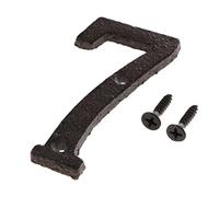 NonMiFyR Placa de Puerta Número Placa Señal de Dígitos Letra para Forjado Fabricada en Hierro Fundido Antioxidante Adecuada para, Numero 7