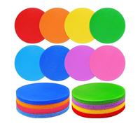NonMiFyR Puntos para Alfombras, Marcadores, Círculos para Suelos, Manchas, 10,2 Cm, Colores Brillantes, Marcadores para Alfombras, Pegatinas de Rompecabezas Pa, Multicolor, 48 Piezas