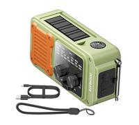 NonMiFyR Radio Portátil Multifuncional de Emergencia con Linterna, Y Batería Externa Solar para Campamentos de Preparación Ante Terremotos, Verde
