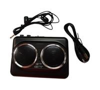 NonMiFyR Reproductor de Casetes, Convertidor de Casete a MP3, USB con Conector para Auriculares, Altavoces Estéreo Dobles, Diseño Compacto Y Automático, Adecua, Negro