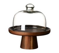 NonMiFyR Soporte de Madera para Pasteles, Plato para Pasteles con Tapa, Soporte para Postres, Centro de Mesa Decorativo, Bandeja para Servir, Plato para Servir, para Pastel de 6 Pulgadas