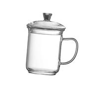 NonMiFyR Taza de Café de Vidrio, Taza de Té de Vidrio con Asa, Taza de Té de Vidrio Novedosa para Yogur, Taza para Bebidas Calientes, Frías, Jugo Y Leche, 400ml