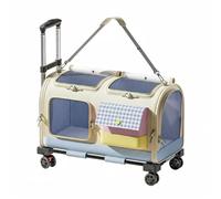 NonMiFyR Travel Carrier Transportín de Mascotas Maleta con Ruedas Mochila Jaula Plegable con Gran Capacidad 20L Gatos O un Perro Pequeño Adecuada para Viajes, con Correa De Hombro
