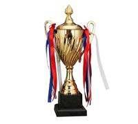 NonMiFyR Trofeo de Metal con Base, Trofeo de Primer Lugar, Accesorios, Premio para Torneo, Competición, Celebración, Fútbol, béisbol, 32,5 CM