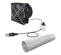 NonMiFyR Ventilador de Pared con USB, de Bajo Consumo, para Yates, Ventiladores de Exterior, Extractor de Aire para Ventana, Baño, ático, Lavadero, Tubo de Ventilador único de 1 m.