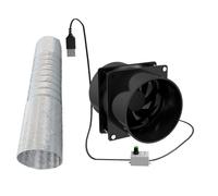 NonMiFyR Ventilador de Pared con USB, de Bajo Consumo, para Yates, Ventiladores de Exterior, Extractor de Aire para Ventana, Baño, ático, Lavadero, Tubo de Doble Ventilador de 6M