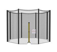 nonmon Red de Seguridad para Trampolín 366 cm 8 Postes, Red de Repuesto para Camas Elasticas, Red Protectora Redonda Negro
