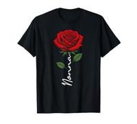 Nonna Día de la Madre Rosa Floral Estética Minimalista Camiseta