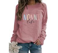 Nonni Life Sweatshirt Grandma Life Shirt Crewneck Long Sleeve Loose Graphic Pullover Tops for Women