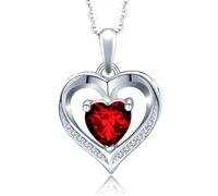 NONNYLLEI Cadena para mujer con forma de corazón, colgante de corazón, Navidad, día de la madre, regalo de San Valentín, aniversario, boda, cumpleaños, mujer, novia, Plata esterlina, Circonia cúbica