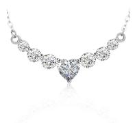 NONNYLLEI Regalos para el día de la madre para mamá, aniversario de regalo de cumpleaños para esposa, regalos de boda para mujeres, collares de corazón. Colgante de novia de moissanita. Joyería fina