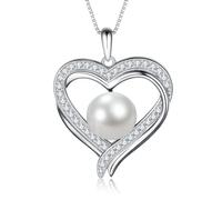 NONNYLLEI Regalos para mujeres, esposa, aniversario, cumpleaños, collares de perlas de corazón, Navidad regalos de, joyería fina, regalos para el día de la madre, regalo para mamá, día de San Valentín