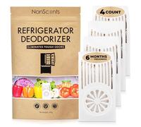 NonScents Desodorante para refrigerador (Paquete de 4) - Supera al bicarbonato de sodio - Eliminador de olores para refrigerador y congelador