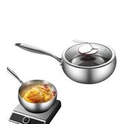 Nonstick Frying | Deep Frying Pan with Lid,Titanium Coating Quick-Heating Flat Bottom Induction Cookware, Kitchen Accessories for Stir-Fry Dishes Soup Making Stewing