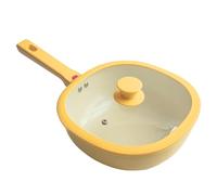 Nonstick Frying Pan - 1,9 L Alloy Skillet with Lid, Scratch Resistant Heat Safe Cookware | for Home Cooking Grilling Baking Kitchen Apartment Meal Prep Women Men