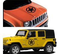 NonWoohdf 2 Pegatinas de Vinilo con Forma de Estrella para Puerta de capó de Coche, aptas para Jeep Cherokee Patriot Compass Wrangler JK JL TJ YJ Renegade Trail Accessories