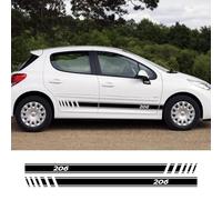 NonWoohdf 2 Pegatinas Laterales para Coche, calcomanías de Vinilo Deportivas para estilismo de automóviles, aptas para Accesorios de Tuning Peugeot 206