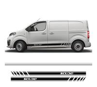 NonWoohdf 2 Pegatinas Laterales para Puerta de Coche, calcomanías de Vinilo con gráficos SportLine para Furgoneta Camper, aptas para Accesorios de Tuning Fiat Scudo