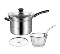 Noodle Cooker Pot, acero inoxidable Steamer with Lid, Multi-Purpose Kitchen Cookware, Sturdy Boiling and Steaming Pot for Noodles, Dumplings, Pasta, Vegetables, 8,66 x 5,91 pulgadas