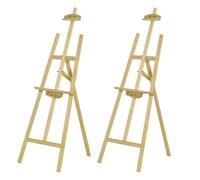 NOOGUI - Caballete Pintura - Altura Regulable hasta 150 cm - Trípode Estable con Refuerzo Metálico - Caballete Madera - Plegable y Fácil de Transportar - Niños y Adultos - Pack 2 unidades