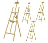NOOGUI - Caballete Pintura - Altura Regulable hasta 175 cm - Trípode Estable con Refuerzo Metálico - Caballete Madera - Plegable y Fácil de Transportar - Niños y Adultos - Pack 4 unidades
